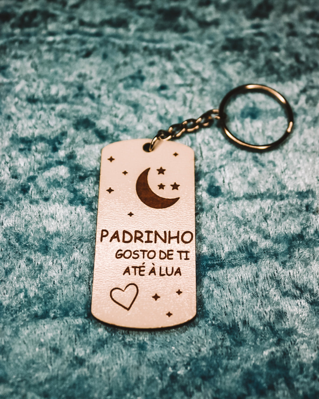 Porta-Chaves - Padrinho/Madrinha Gosto de ti até à Lua
